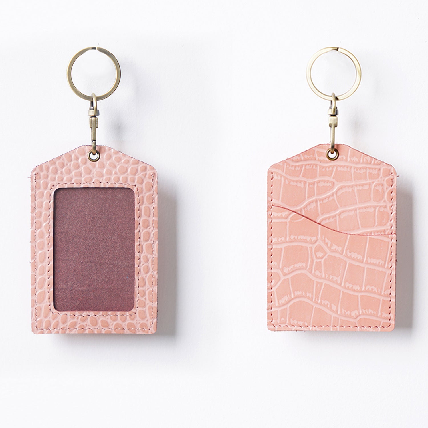 Wholesale Cowhide ID Holder Leather Keychain